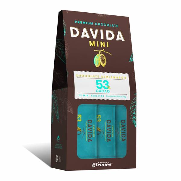 Mini Barras 53% Cacao DAVIDA