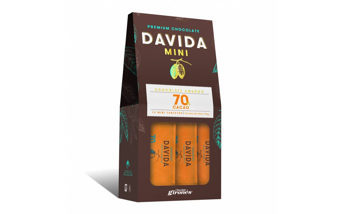 Mini Barras 70% Cacao DAVIDA