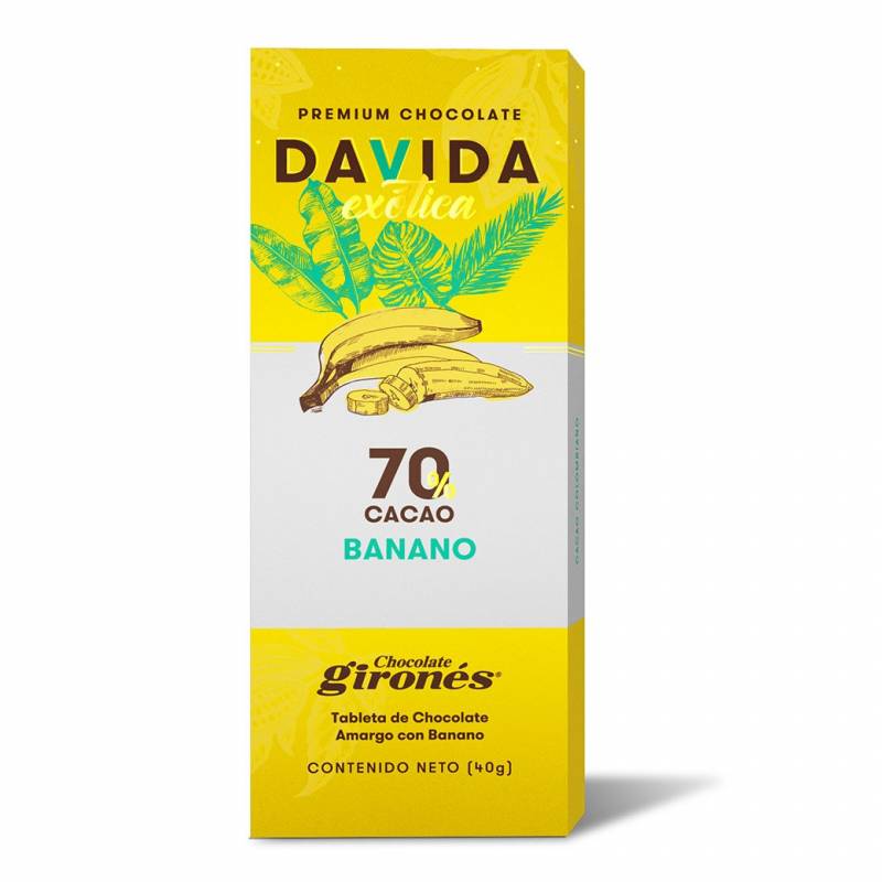 Barra Banano 70% cacao DAVIDA