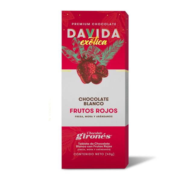 Barra Frutos Rojos y Chocolate Blanco DAVIDA