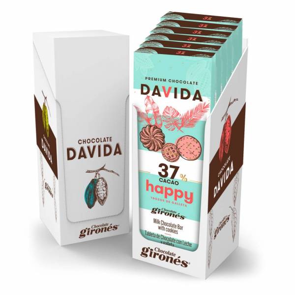 Display x 6 Barras Galleta 37% cacao DAVIDA