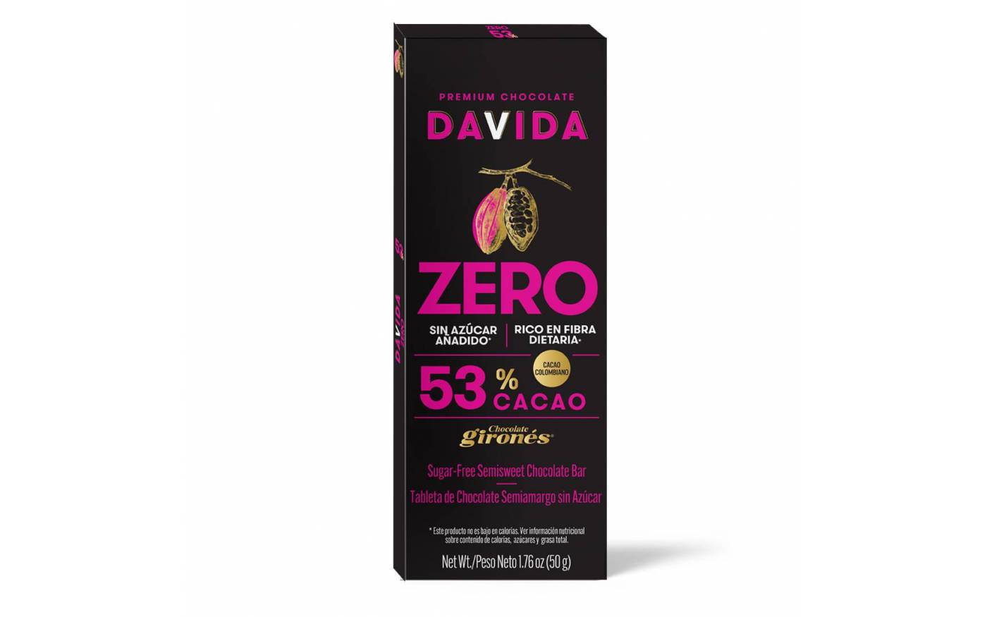 Barra 53% cacao sin azúcar Zero
