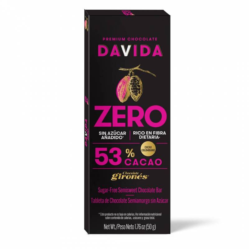 Barra 53% cacao sin azúcar Zero