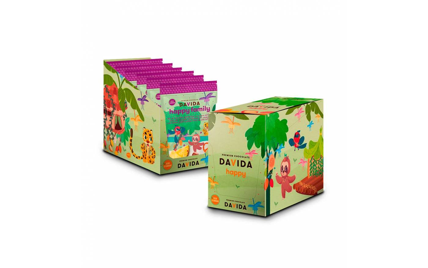 Display x 6 DAVIDA Happy Family Snacks