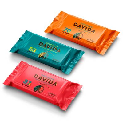 Mini Barras Surtidas 37%, 53% y 70% Cacao DAVIDA