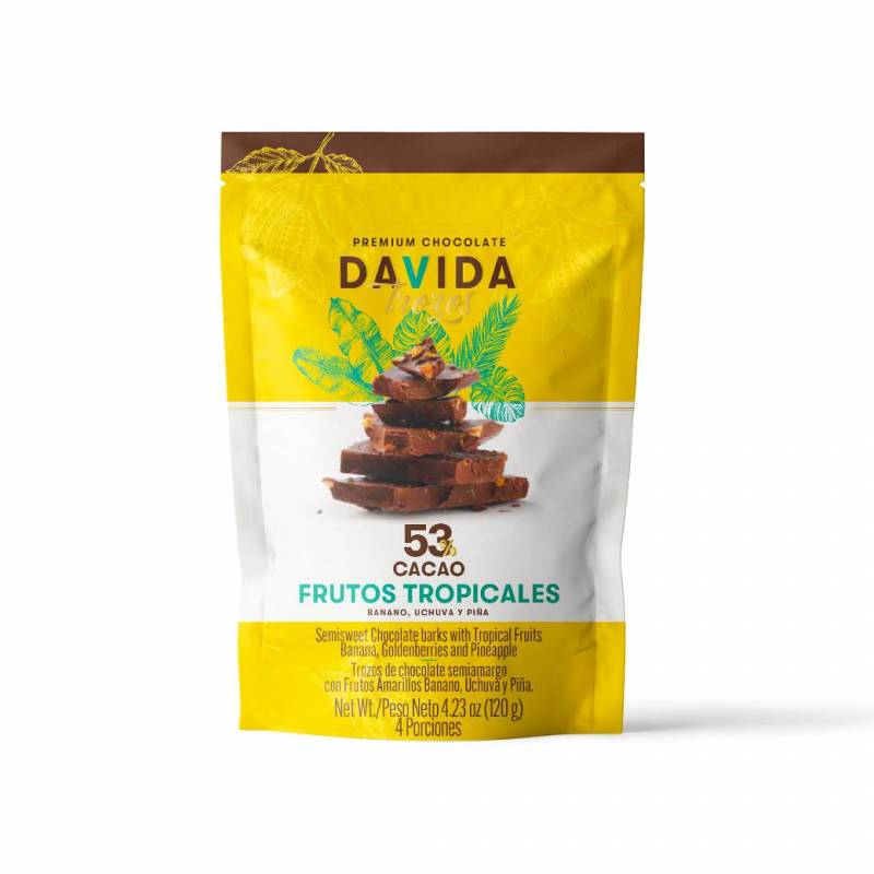 Trozos Frutos Tropicales 53% cacao DAVIDA
