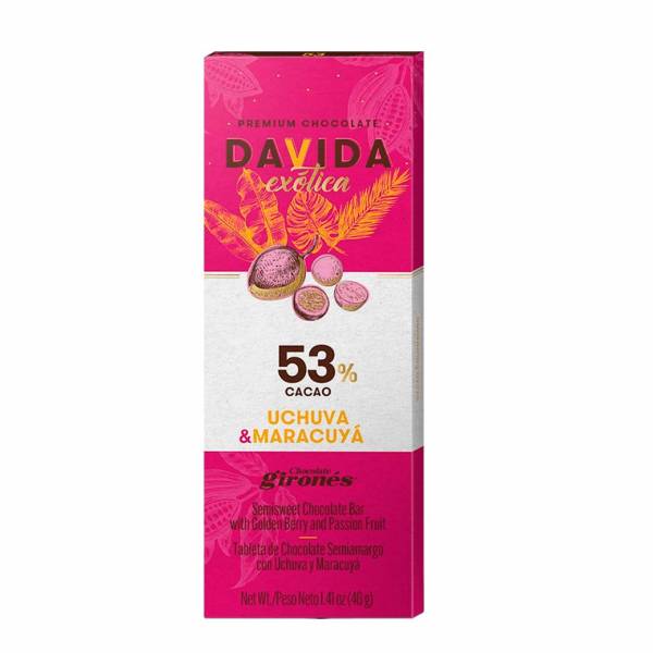 Barra Maracuyá y Uchuva 53% cacao DAVIDA